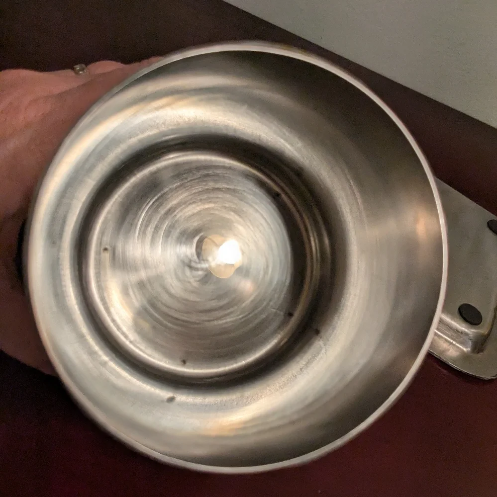 Pier One 2 Pc Mother Of Pearl Chrome Shiny Bath Accessories Lidded Canister Tray